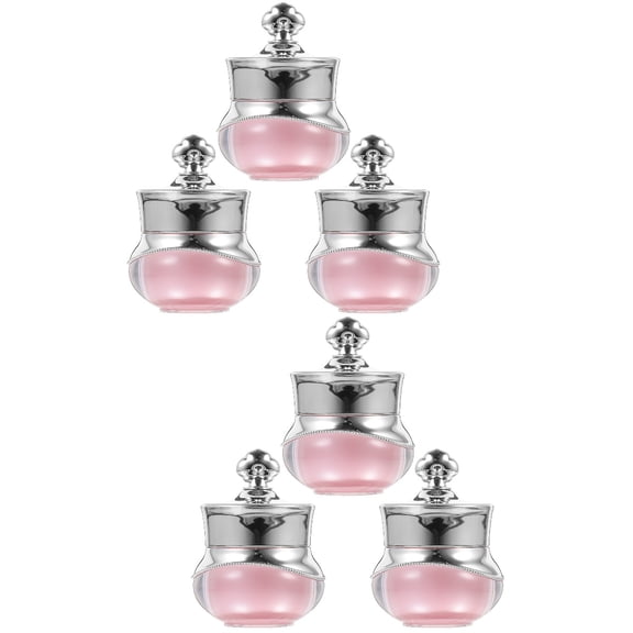 MOKKHNB Travel Containers Acrylic Pink Cream Jars 6Set 2.36X1.57X1.57In