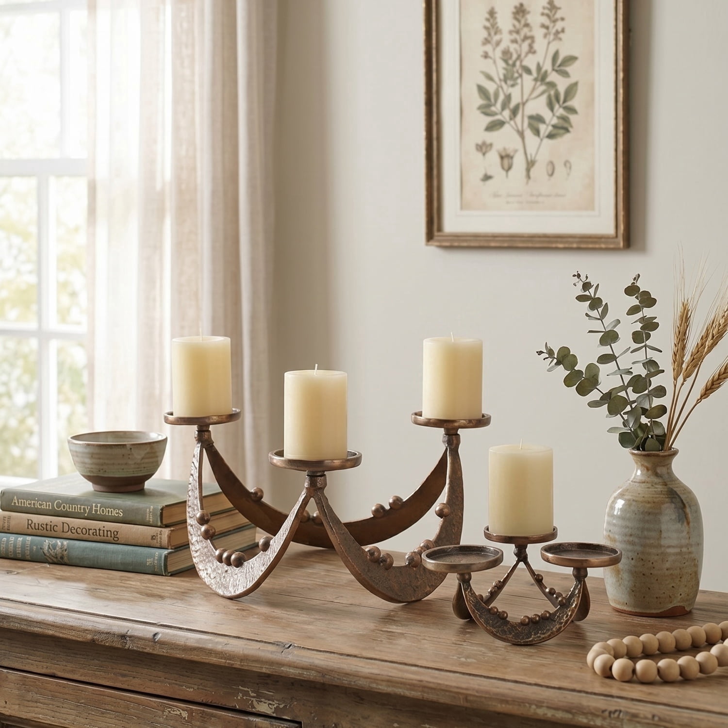 Set of 2 Sculptural Tealight Candle Holders, L: 12.5x11.5x6" S: 7.5x7x3.5"