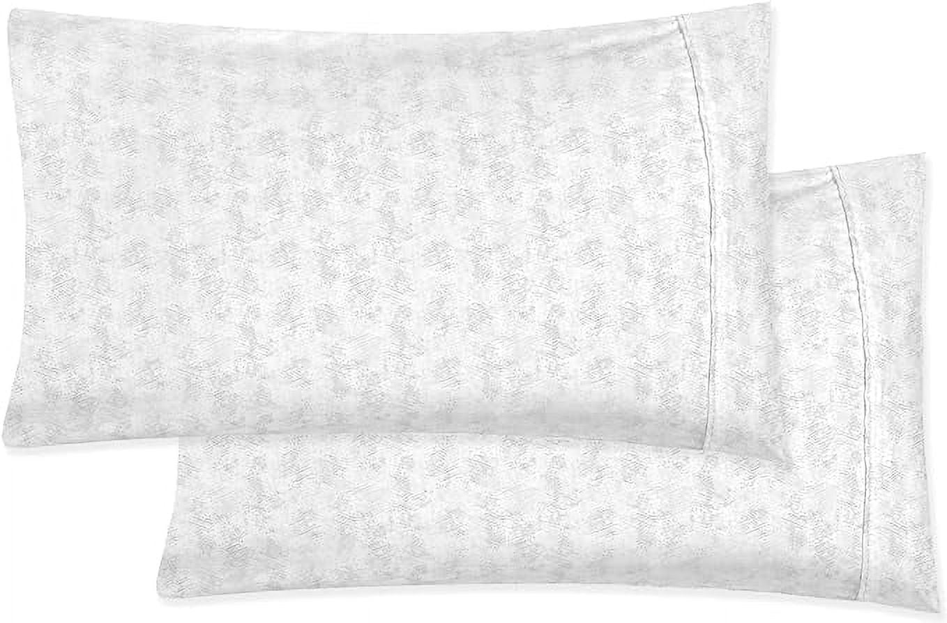 Set of 2 Wave Beige Microfiber Pillowcases - Standard/Queen