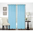 thumbnail image 1 of Set of 2 Shane Grommet Top Curtain Panels With Silver Metallic Accent, Blackout, 84" Long, Light Blue, 1 of 3