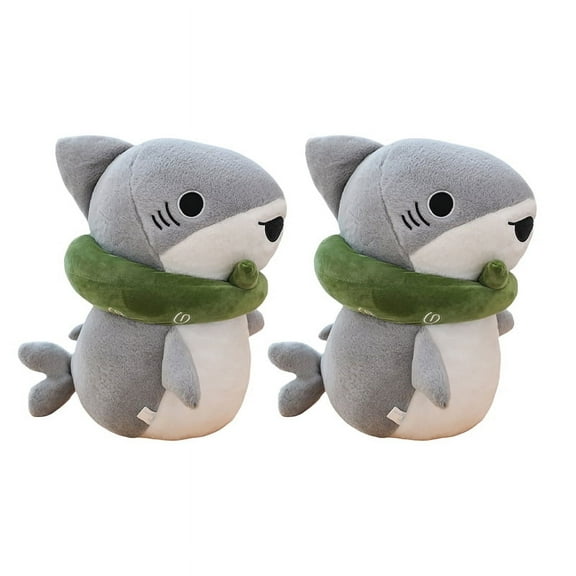 Set of 2 Shark Stuffed Animals Cute Toys Birthday Gifts for Kids 8.6 Inch Gray