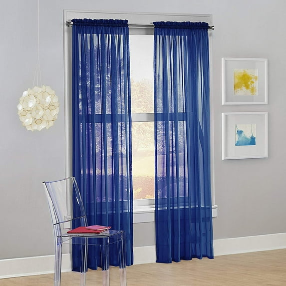 Set of 2 Sheer Voile Transparent Window Treatment Curtain Panel Drapes