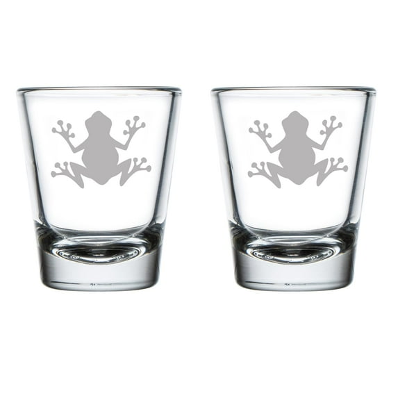 Set of 2 Shot Glasses 1.75oz Shot Glass Frog