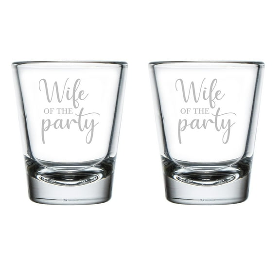 Set of 2 Shot Glasses 1.75oz Shot Glass Gift Bridal Party Bridal Shower Bachelorette Wife Of The Party