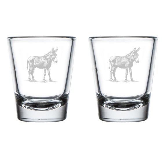 Set of 2 Shot Glasses 1.75oz Shot Glass Gift Donkey