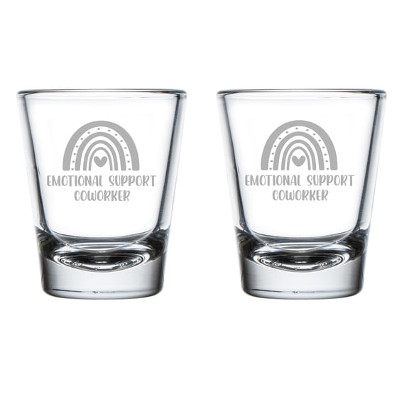Set of 2 Shot Glasses 1.75oz Shot Glass Gift Emotional Support Coworker For Coworker