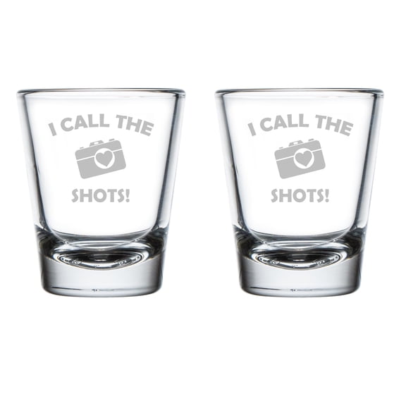 Set of 2 Shot Glasses 1.75oz Shot Glass Gift I Call The Shots Funny Photographer