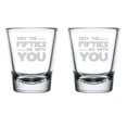 thumbnail image 1 of Set of 2 Shot Glasses 1.75oz Shot Glass Gift May The Fifties Be With You 50th Birthday Funny 50 Year Old, 1 of 1