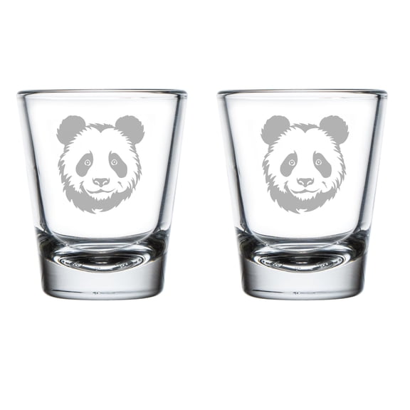 Set of 2 Shot Glasses 1.75oz Shot Glass Gift Panda Face