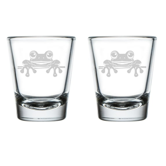 Set of 2 Shot Glasses 1.75oz Shot Glass Gift Peeking Frog
