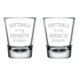 thumbnail image 1 of Set of 2 Shot Glasses 1.75oz Shot Glass Gift Softball Mom Softball Is My Favorite Season, 1 of 1