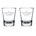 thumbnail image 1 of Set of 2 Shot Glasses 1.75oz Shot Glass I'm A Physical Therapist Not A Magician Funny, 1 of 1