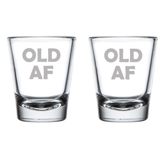Set of 2 Shot Glasses 1.75oz Shot Glass Old AF Birthday Funny