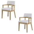 thumbnail image 1 of Set of 2 Side Chair, Upholstered Dining Chairs, Back Kitchen Chairs for Kitchen Living Room, Arm with Wood Legs (White), 1 of 8