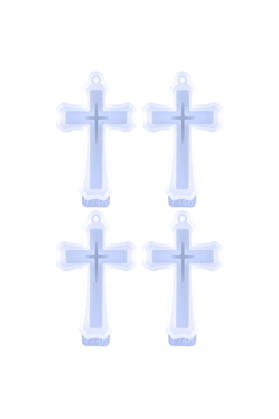 Set of 2 Silicon Molds Cross Charms Keychain Classic Pendant DIY Crafts