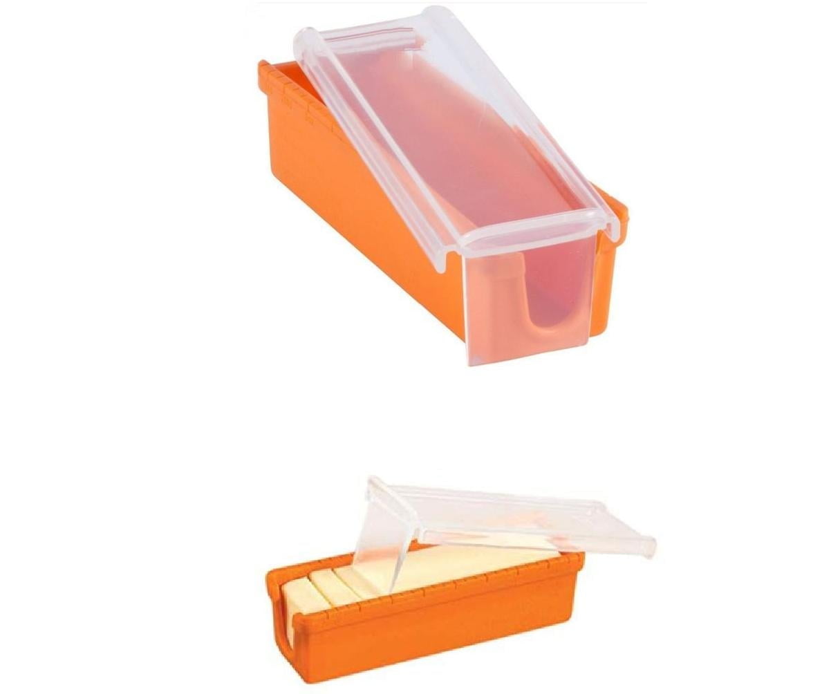 Set of 2 Silicone Butter Keeper with Built-in Slicing Blade & Microwave ...