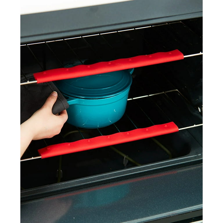 Collections Etc Silicone Oven Rack Guards for Protection While Cooking and  Baking in Kitchen - Set Of 2 Blue 