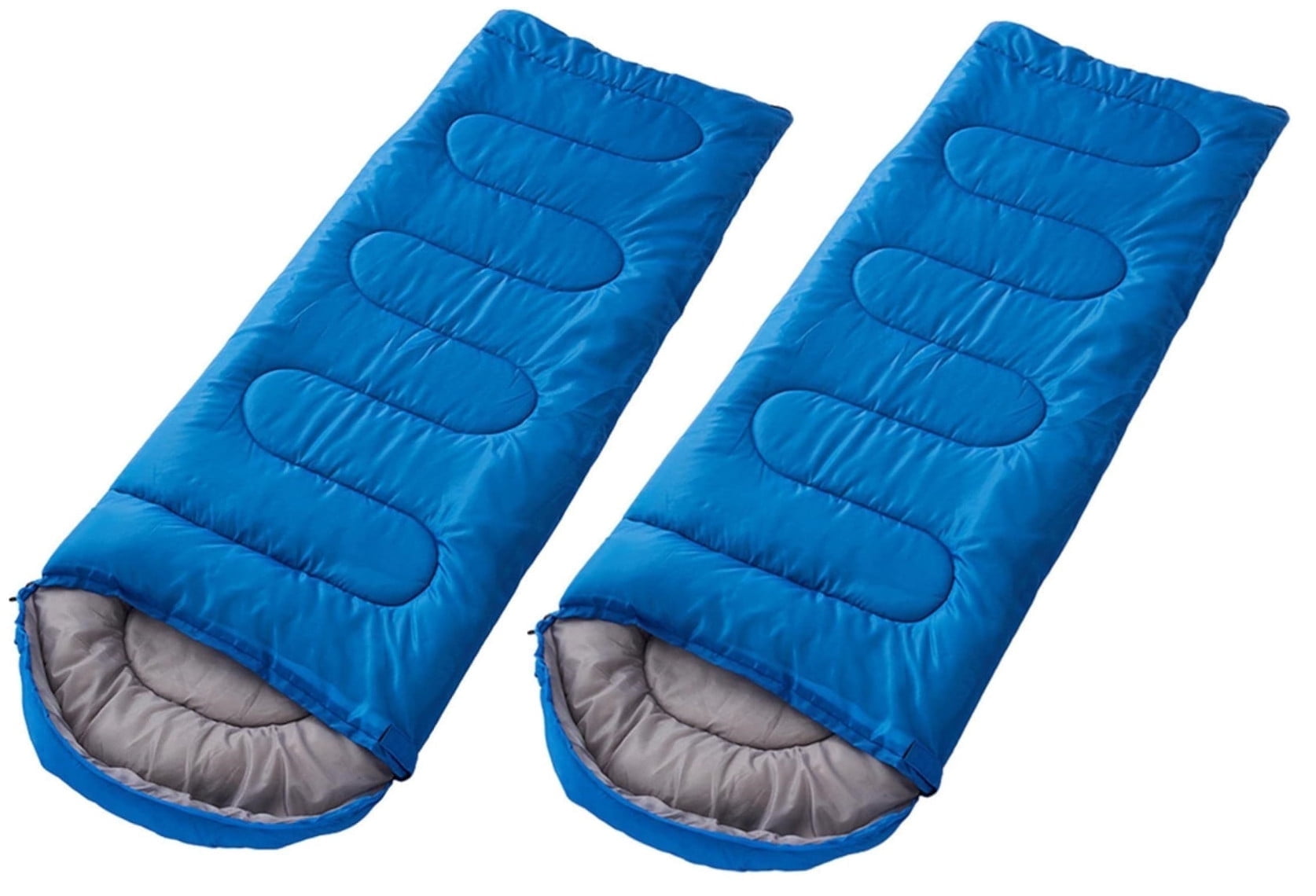 Set of 2 Sleeping Bags Mummy Type 8' Foot 20+ Degrees Fahrenheit Navy Blue - Carrying Bag
