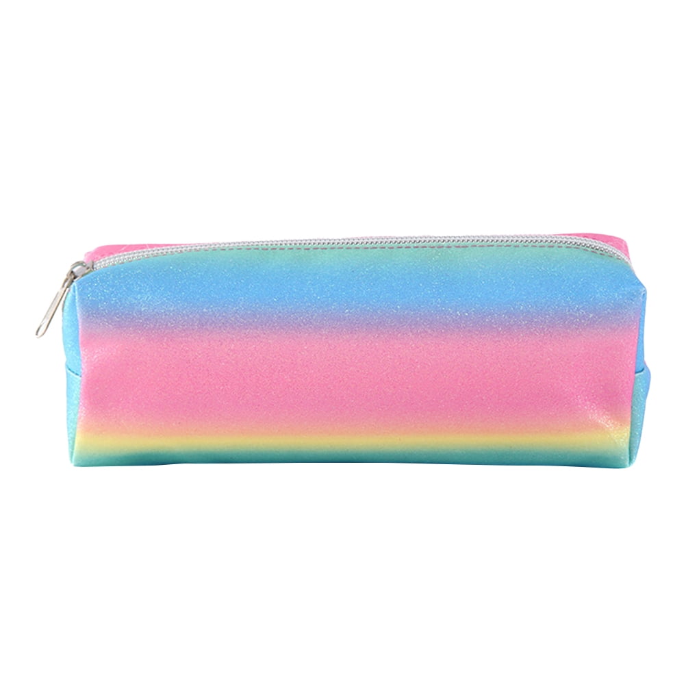 Set of 2 Small Pencil Case Fountain Pens Zipper Box for Kids Houses and