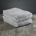 thumbnail image 1 of Set of 2 Smoke Gray Rectangular Organic Cotton Hand Towels, 30", 1 of 5