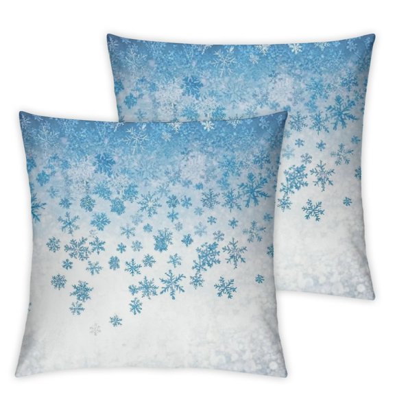 Set of 2,Snowflakes are falling Throw Pillow Covers, Machine Washable Home Furnishing