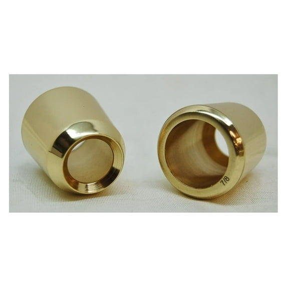 Set of 2 Solid Brass Candle Followers, Candle Burners for 7/8" Diameter Candle (2 Pieces)