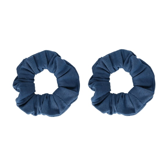 Motique Accessories Set of 2 Solid Scrunchies (Dark Blue)