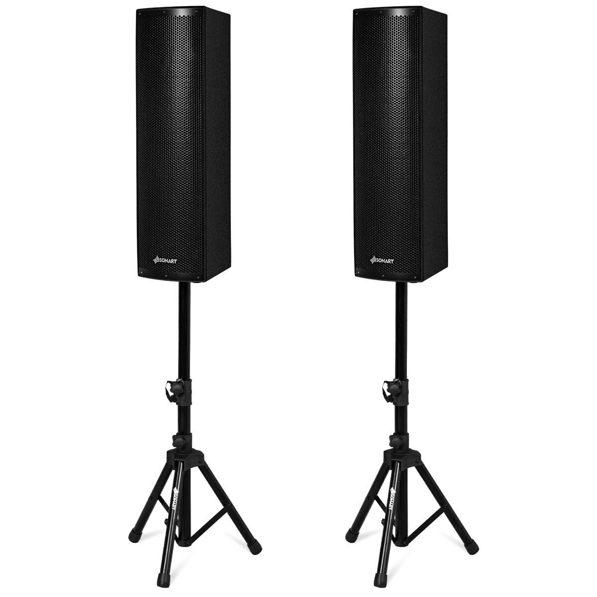 Costway Dual 12 in 2 way 2000W Powered Speakers with Mic Speaker