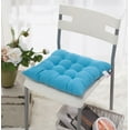 thumbnail image 1 of Set of 2 Square Chair Cushions for Dining Chairs 16x16in, with Ties and Non-Slip Backing, Tufted Overstuffed Textured Memory Foam Kitchen Chair Pads, 1 of 4