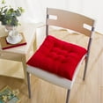 thumbnail image 1 of Set of 2 Square Chair Cushions for Dining Chairs 16x16in, with Ties and Non-Slip Backing, Tufted Overstuffed Textured Memory Foam Kitchen Chair Pads, 1 of 4