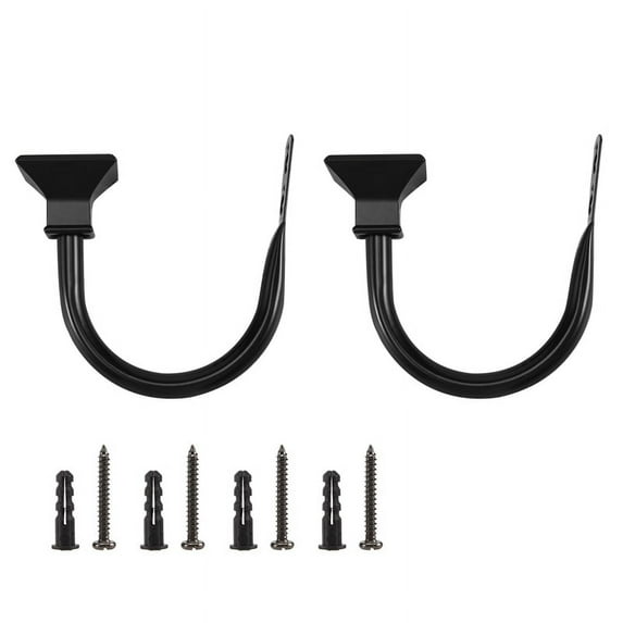 Set of 2 Square Metal Decorative Curtain Hold backs, Wall Mounted Window Drapery Tiebacks for Bedroom, Livingroom, Office Come with Screws, Black