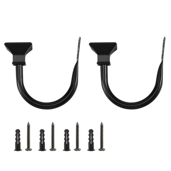 Set of 2 Square Metal Decorative Curtain Hold backs, Wall Mounted Window Drapery Tiebacks for Bedroom, Livingroom, Office Come with Screws, Black