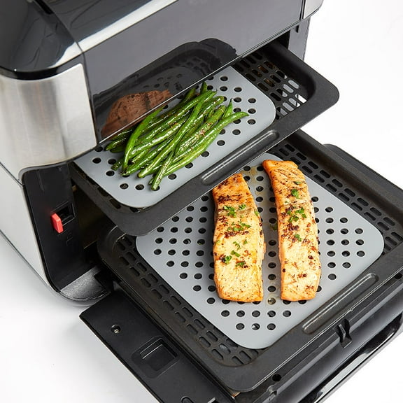 Square Reusable Nonstick Silicone 7.5" Air Fryer Liner - Set of 2