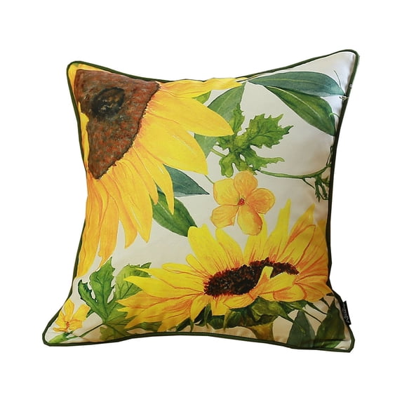 Set of 2 Square Sunflower Throw Pillow Covers