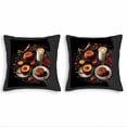 thumbnail image 1 of Set of 2 Square Throw Pillow Covers 18x18in - Cozy Coffee & Pastry Design for Couch Bed or Car - Perfect for Warm Inviting Decor, 1 of 7