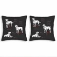 thumbnail image 1 of Set of 2 Square Throw Pillow Covers 18x18in - Stylish Black Background with Elegant White Labrador Designs for Couch Bed Car, 1 of 8