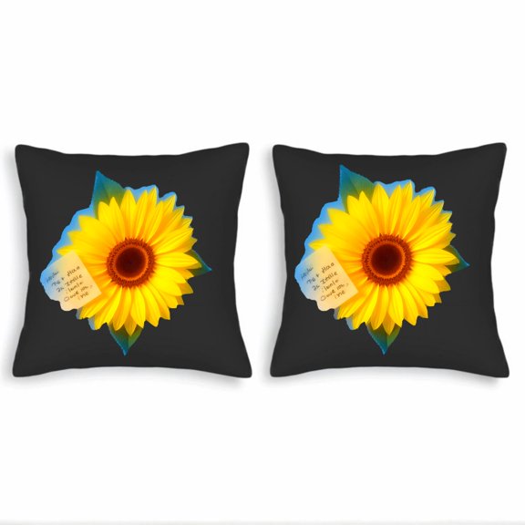 Set of 2 Square Throw Pillow Covers 18x18in - Vibrant Floral Pattern Design for Couch Bed and Car - Stylish Home Decor Accent