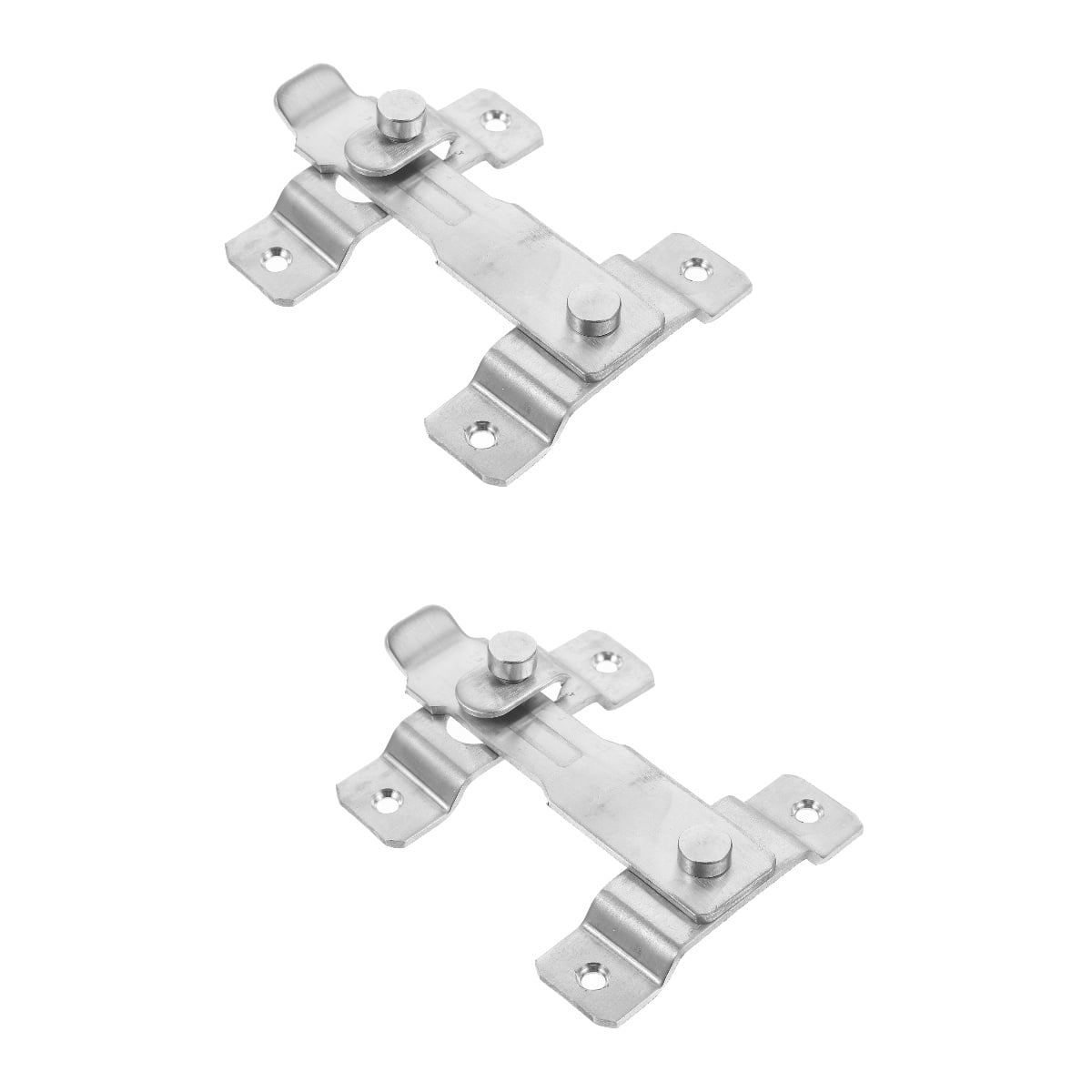 Set of 2 Stainless Steel Door Buckle Pocket Lock Garage Security Bar