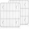 thumbnail image 1 of Set of 2 Stainless Steel Grill Rack,9.8x7.5x0.6In Durable Non-stick Cooling Brace for Party,Reusable Cooling Rack for Toaster,Oven Use, 1 of 6