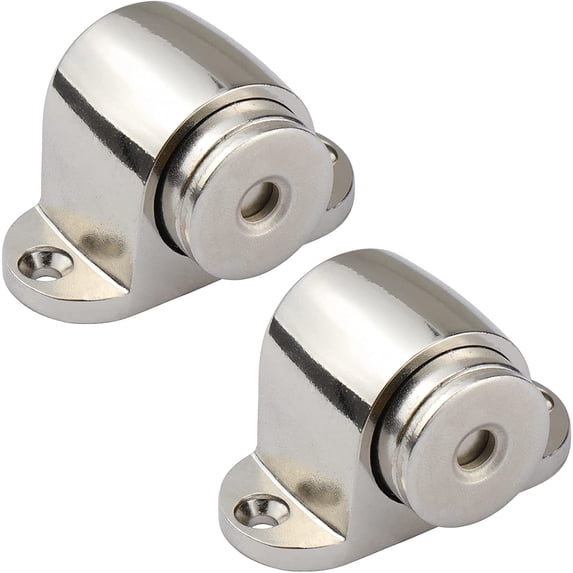 Set of 2 Stainless Steel Magnetic Door Stop Wedge Catch Door Stoppers with Screw Mounted, No Force or Tap on Walls
