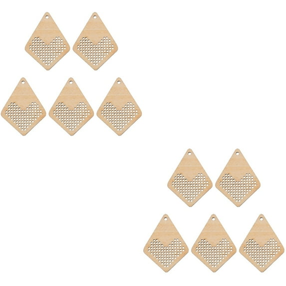 Set of 2 Stamped Cross Stitch Accessories Wood Pieces