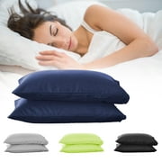 Set of 2 Standard Pillow Case, EEEkit Microfiber Pillowcases Cover Envelope Closure, 30" x 18" Blue