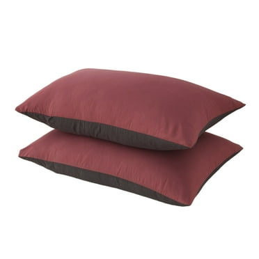 Set of 2 Standard Size Pillow Shams - Envelope Closure Cotton Pillow Cases, Soft Breathable Pillow Covers for Home Decor(E)