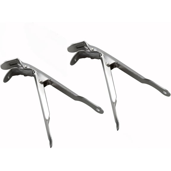 Soro Essentials- 7” Steel Pizza Pan Gripper Set of 2- Deep Dish Oven Gripper Clip Tongs for Oven Microwave Clamp Deep Dish Pans Pot Lifter Baking Tool and Home Kitchen Restaurant