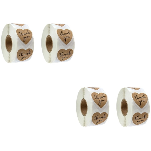 LITINKIMI Heart Shape Candy Bag Stickers, Light Brown, 2000 Pieces - Decorative Seals for Bags and Party Favors