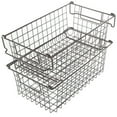 thumbnail image 1 of Set of 2 Storage Bins - Basket Set for Toy, Kitchen, Closet, and Bathroom Storage - Medium Shelf Organizers with Handles by Home-Complete (Brown), 1 of 7