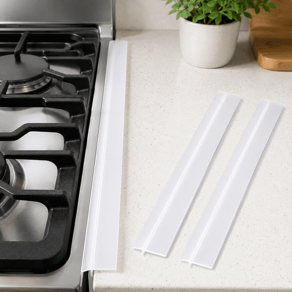2-Pack Frosted Clear Silicone Stove Gap Covers 22" Food Grade Heat Resistant Gap Filler for Kitchen Counters and Appliances by Dependable Industries