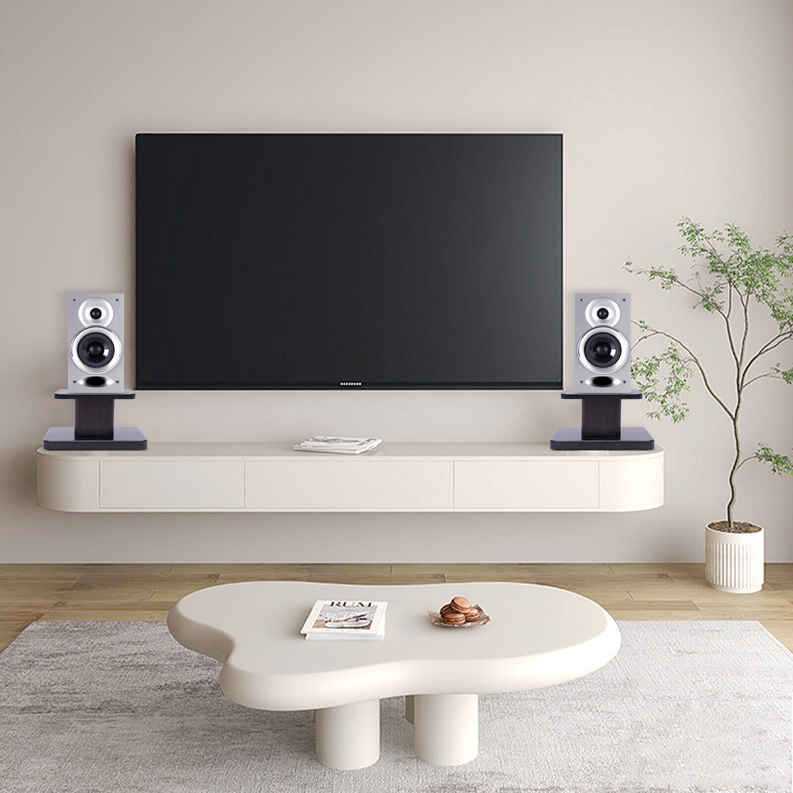 Set of 2 Studio Monitor Stands Desktop Speaker Stands W/ Desk Clamp