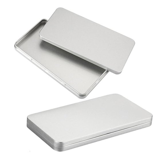 Set of 2 Sturdy Metal Cash Boxes Portable for Money Storage and Organization