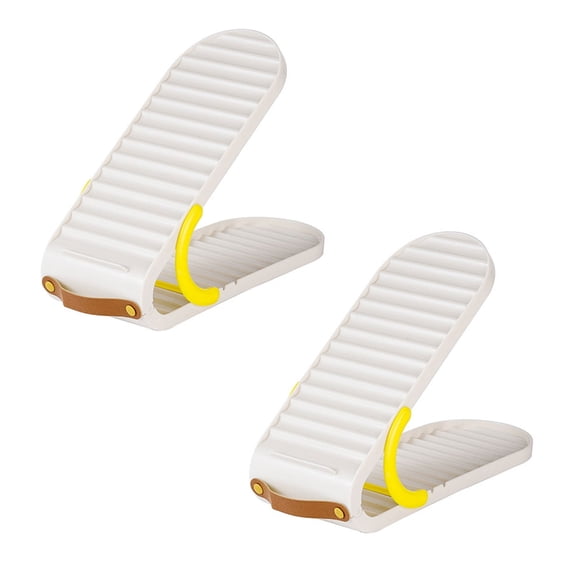 Set of 2 Sturdy Shoe Storage Stacker Adjustable to 3 Heights Accessory for Home and Shoe Storage